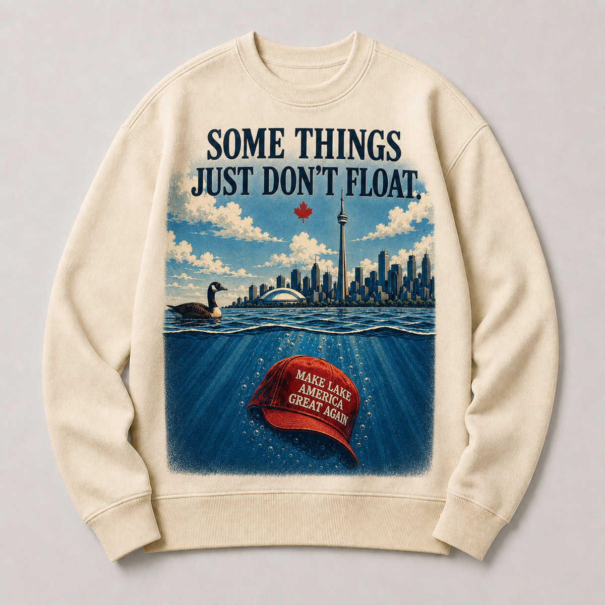 Cream | Some Things Just Don't Float Crewneck, product shot 1.
