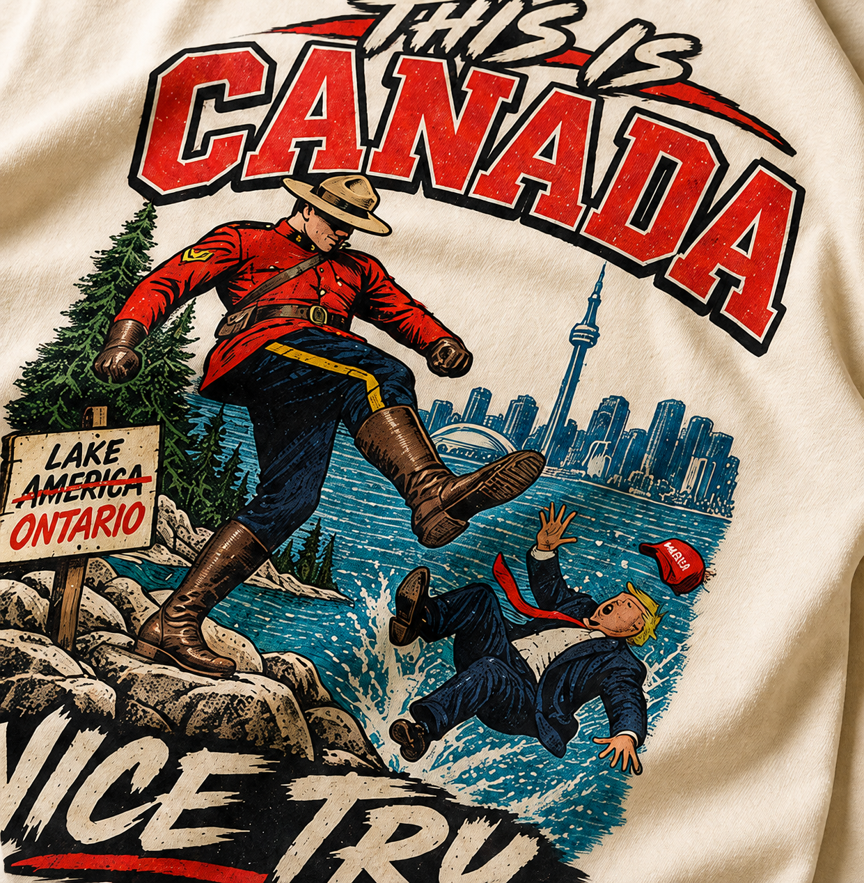 Cream | Close view of the This is Canada front graphic.