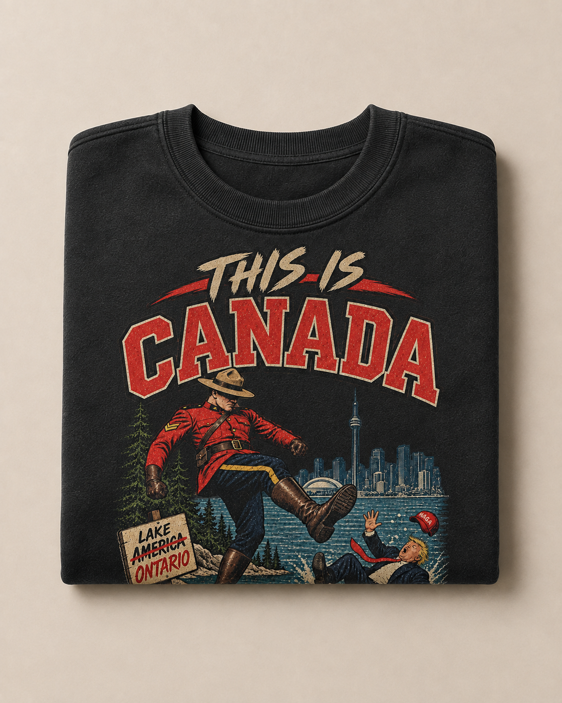 Coal | This is Canada crewneck on-body front view