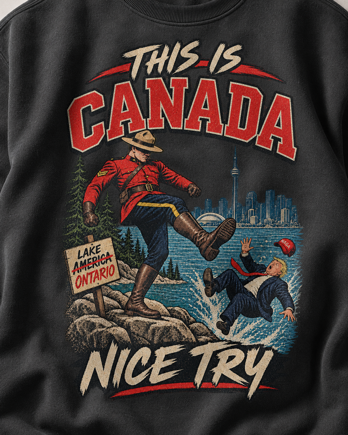 Coal | This is Canada crewneck on-body alternate view