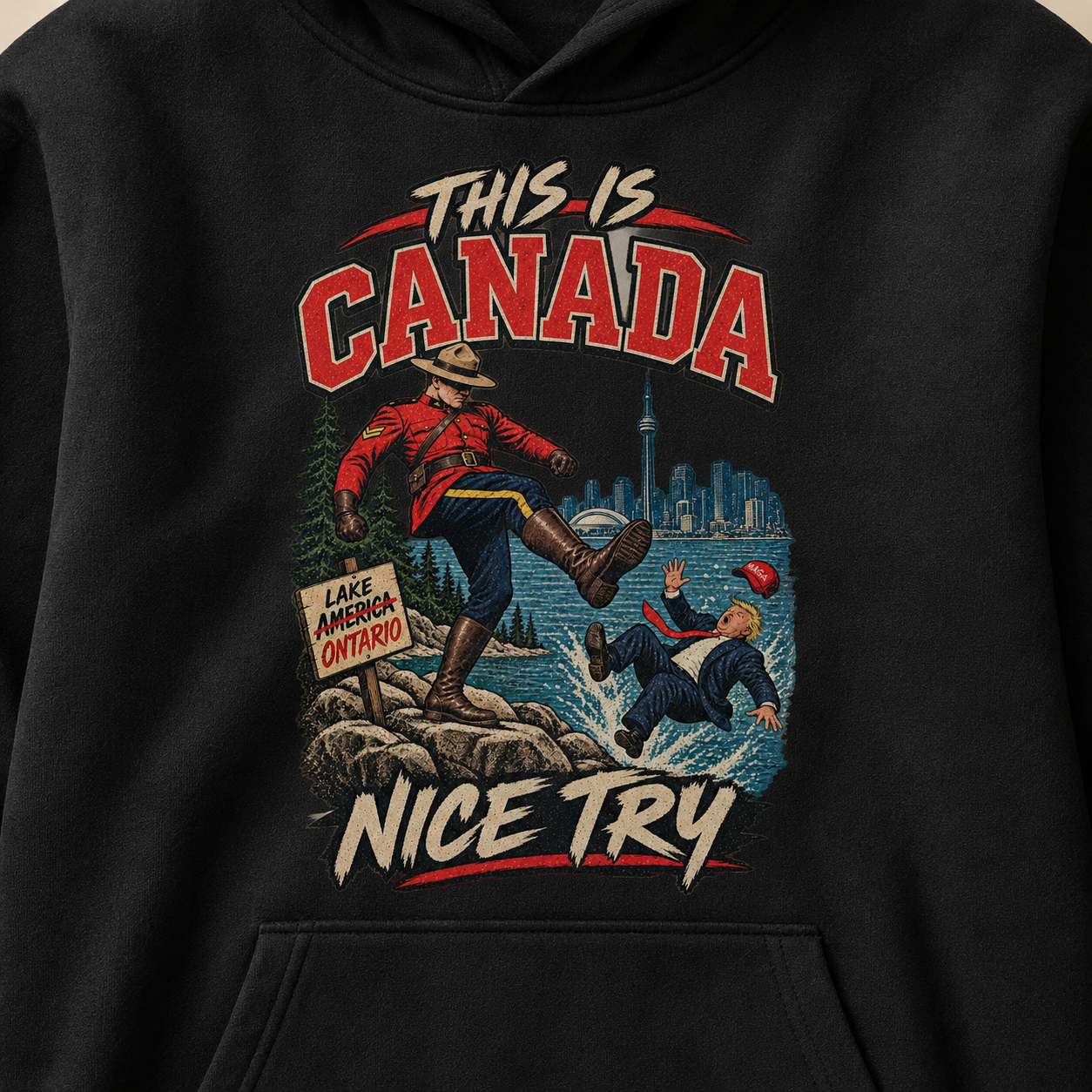 Coal | This is Canada hoodie on-body alternate view
