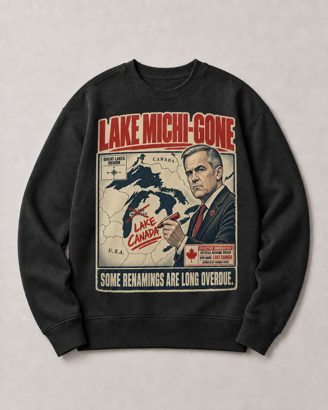 Coal | Lake Michi-gone Crewneck, product shot 1.