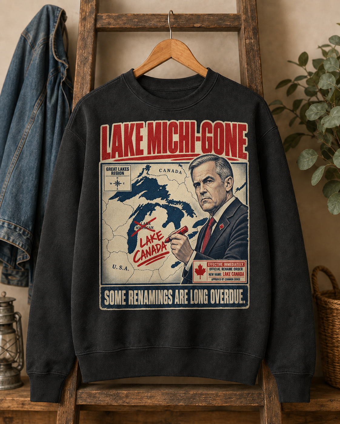 Coal | Lake Michi-gone Crewneck, product shot 2.