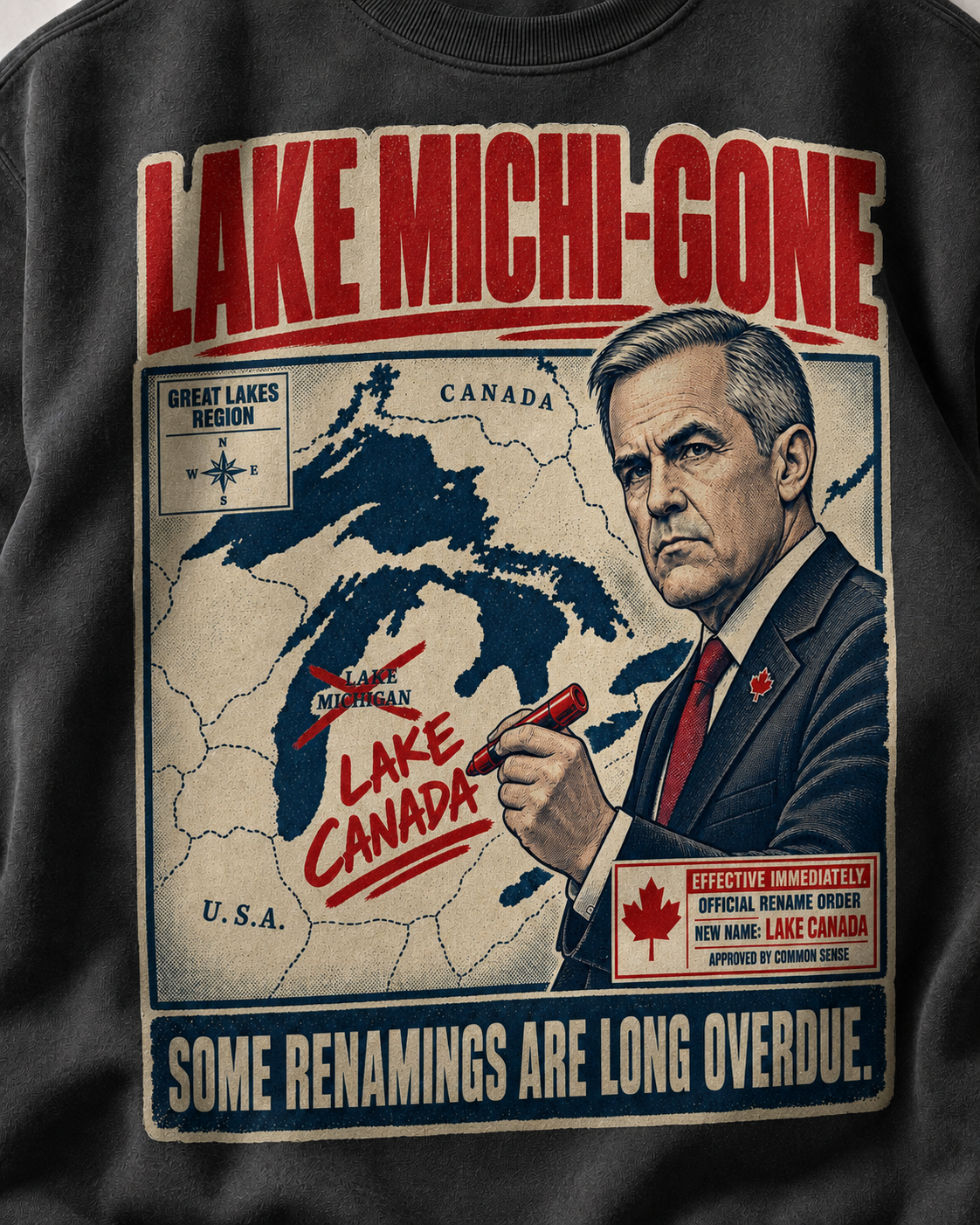 Coal | Lake Michi-gone Crewneck, product shot 4.