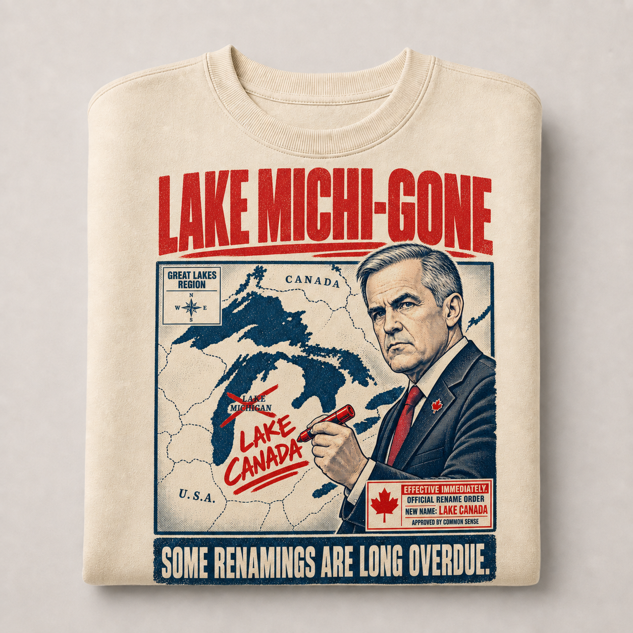 Cream | Lake Michi-gone Crewneck, product shot 3.