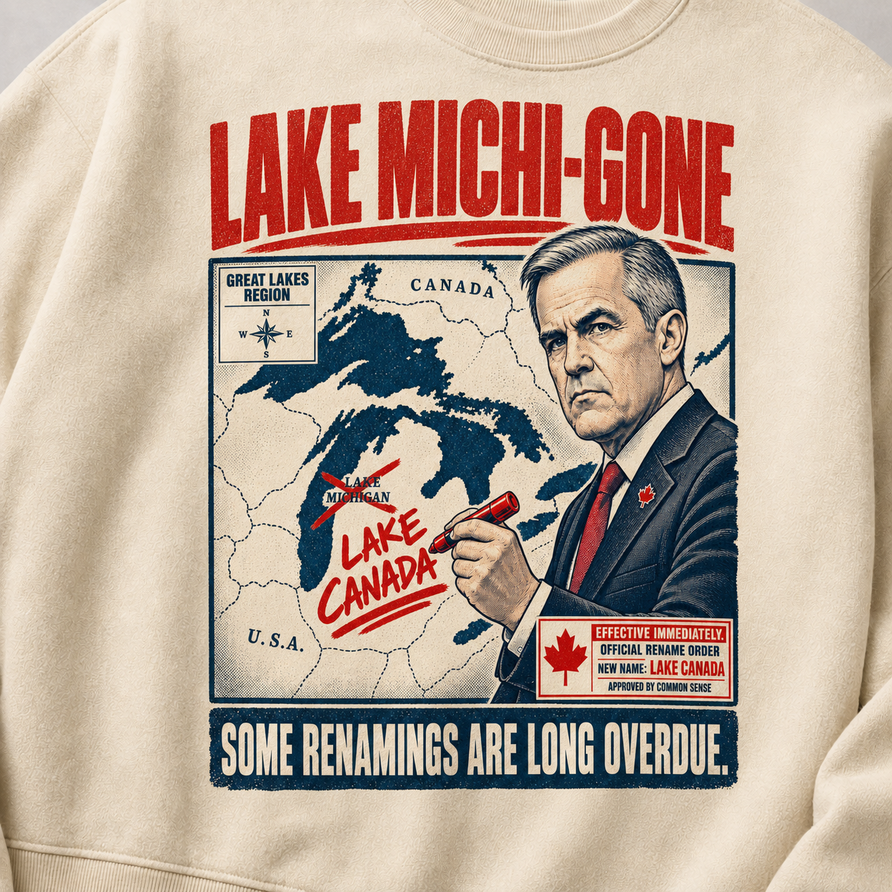 Cream | Lake Michi-gone Crewneck, product shot 4.