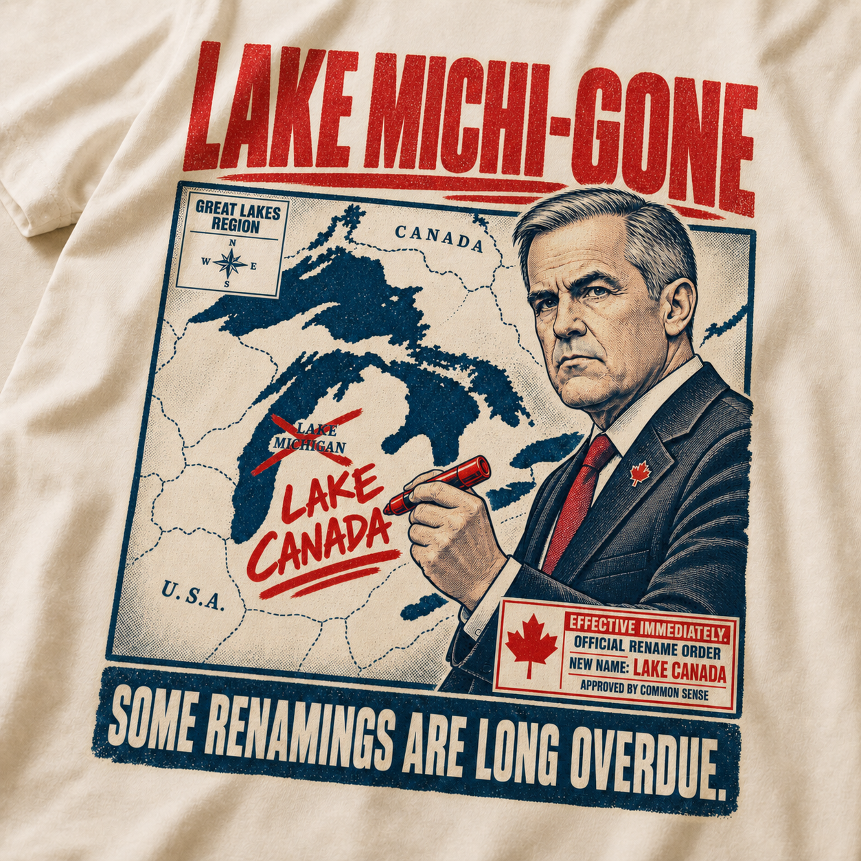 Cream | Lake Michi-gone T-Shirt, product shot 4.