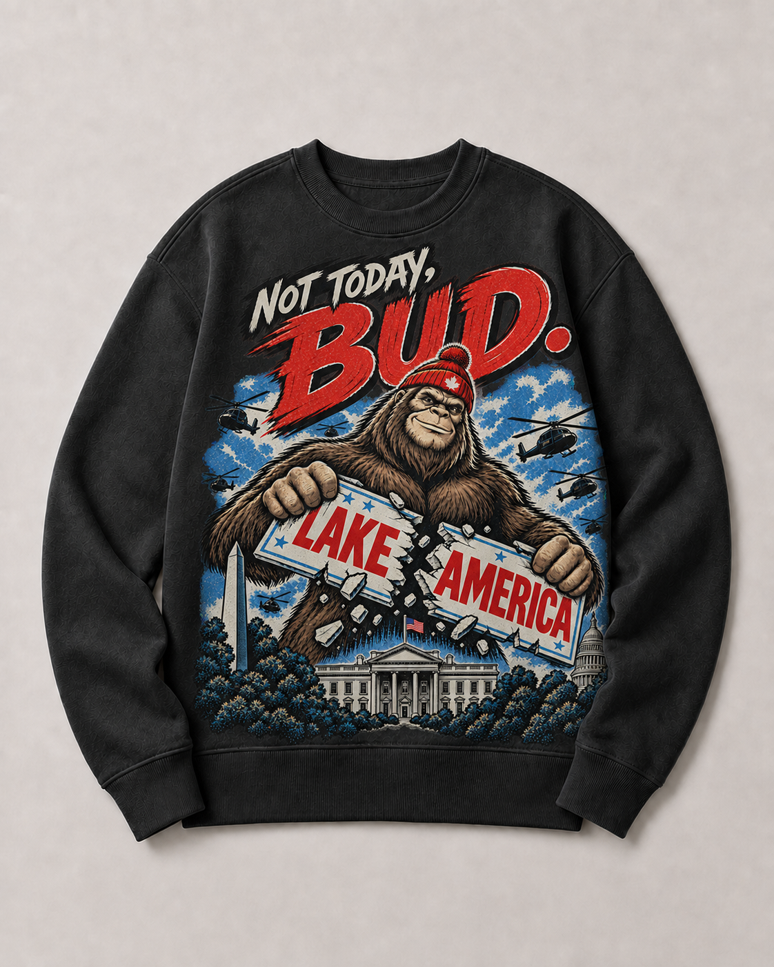 Coal | Not Today Bud Crewneck, product shot 1.
