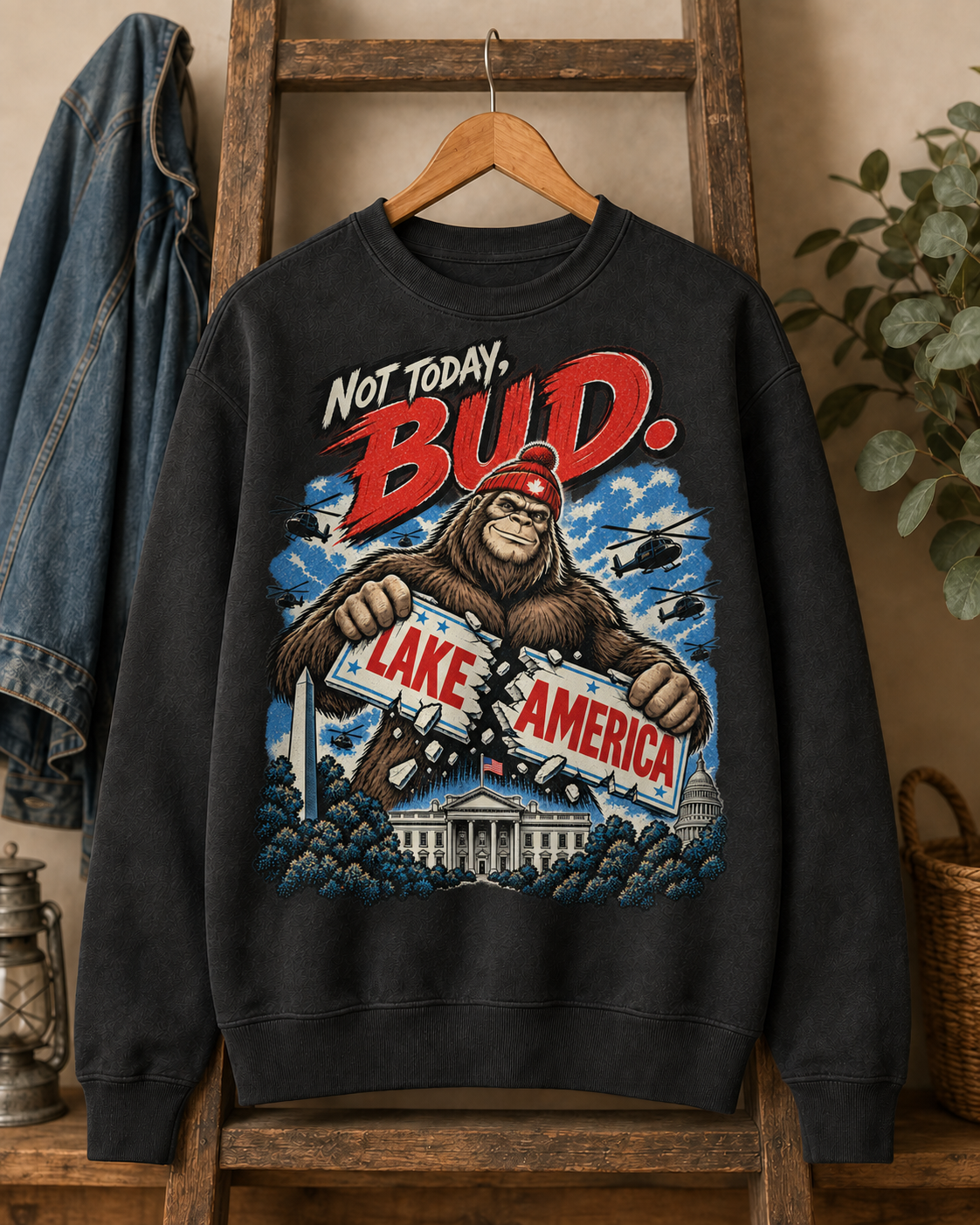 Coal | Not Today Bud Crewneck, product shot 2.