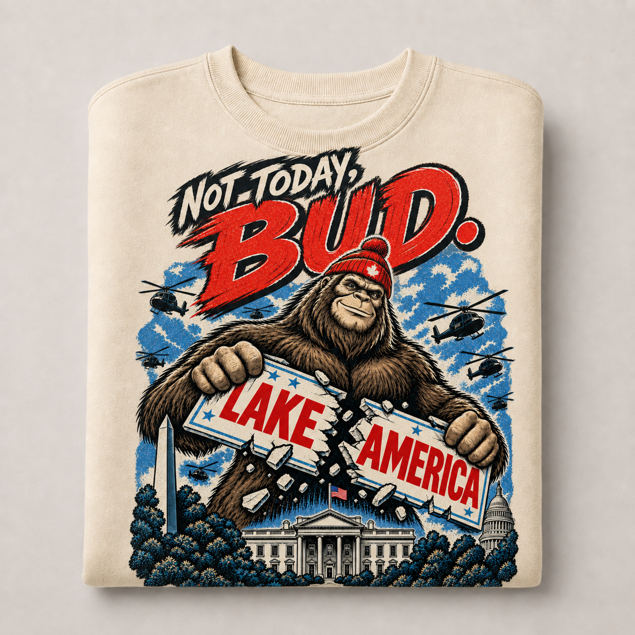 Cream | Not Today Bud Crewneck, product shot 3.