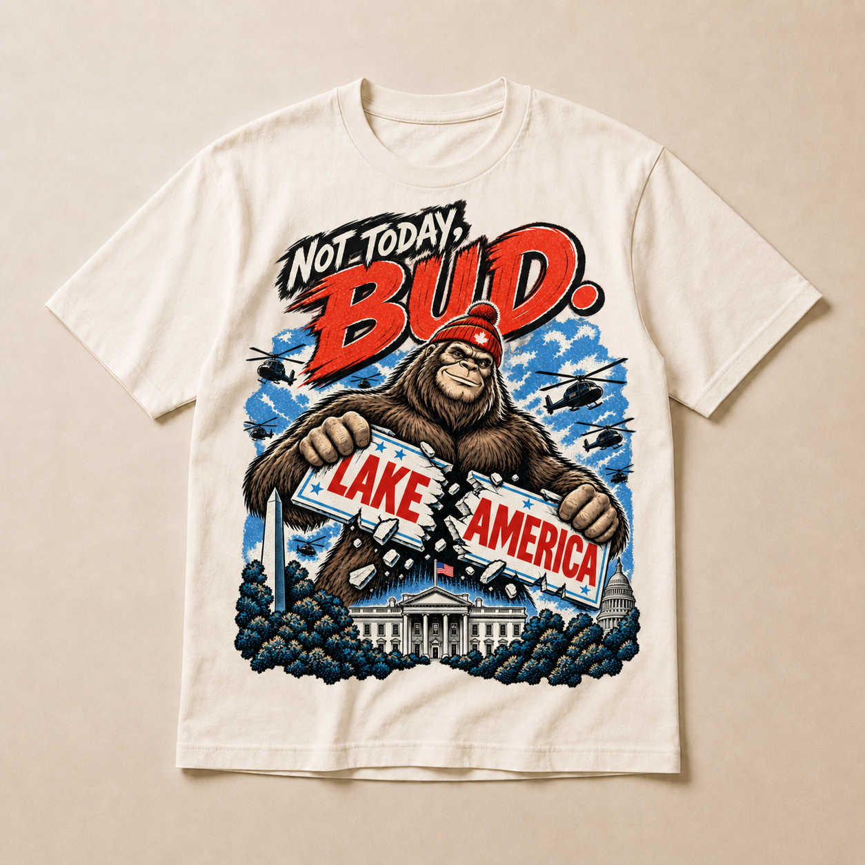 Cream | Not Today Bud T-Shirt, product shot 1.