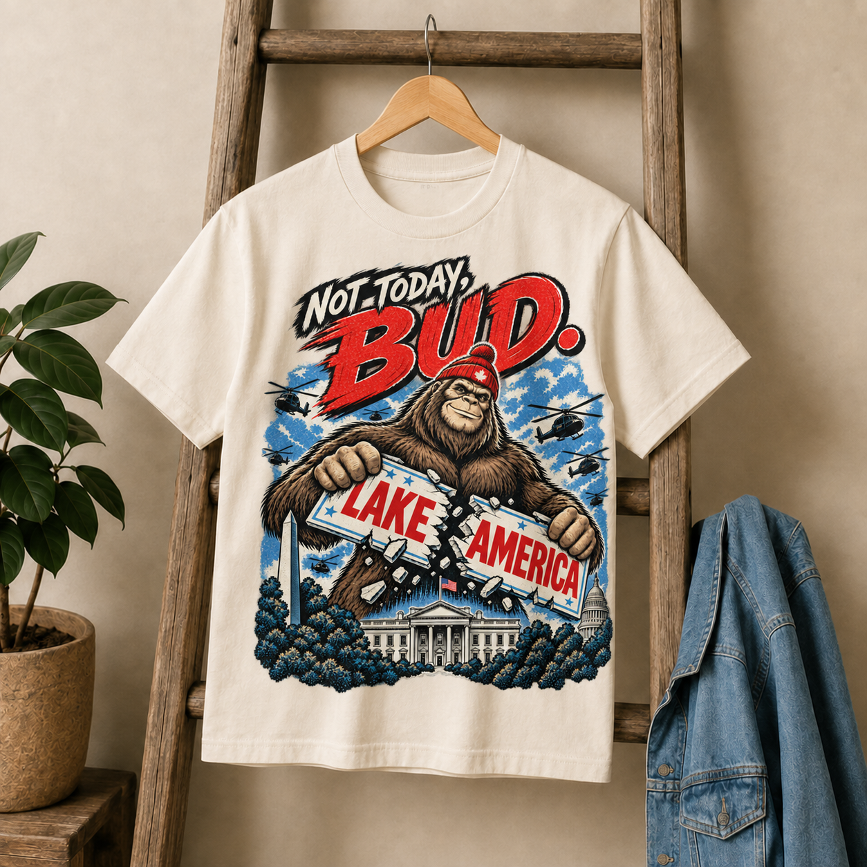 Cream | Not Today Bud T-Shirt, product shot 2.