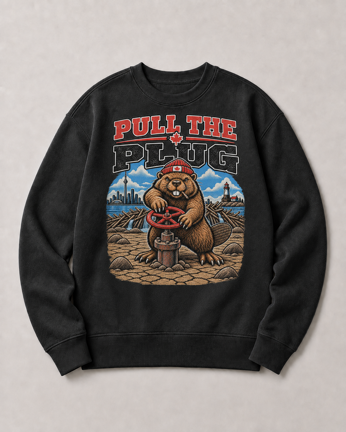 Coal | Pull the Plug Crewneck, product shot 1.
