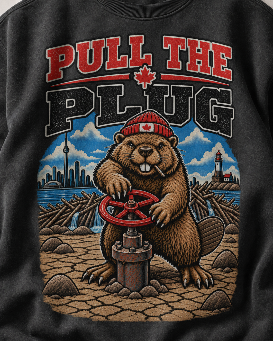 Coal | Pull the Plug Crewneck, product shot 4.