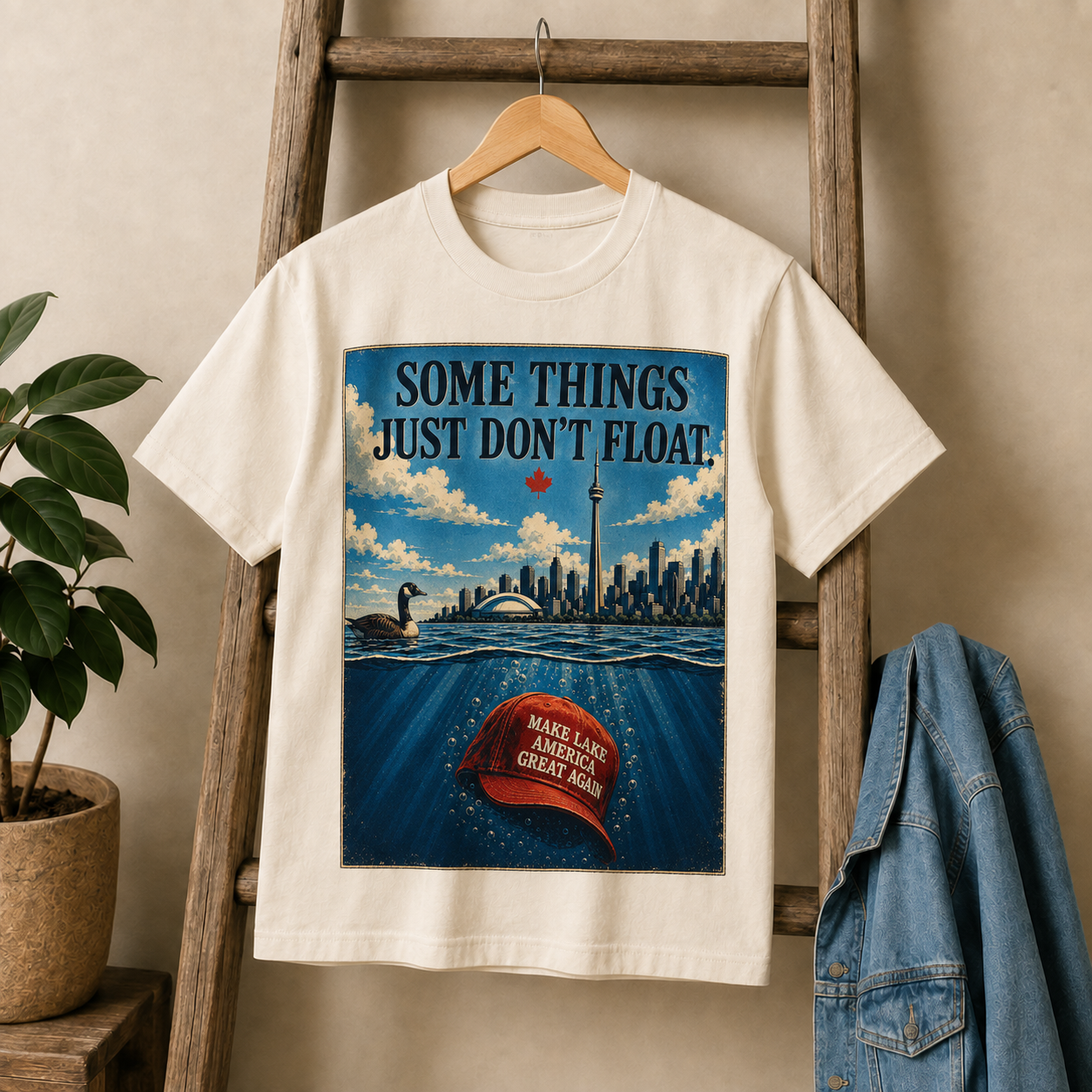 Cream | Some Things Just Don't Float T-Shirt, product shot 2.