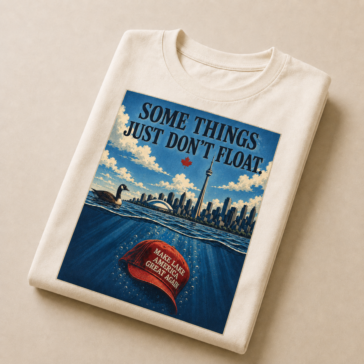 Cream | Some Things Just Don't Float T-Shirt, product shot 3.