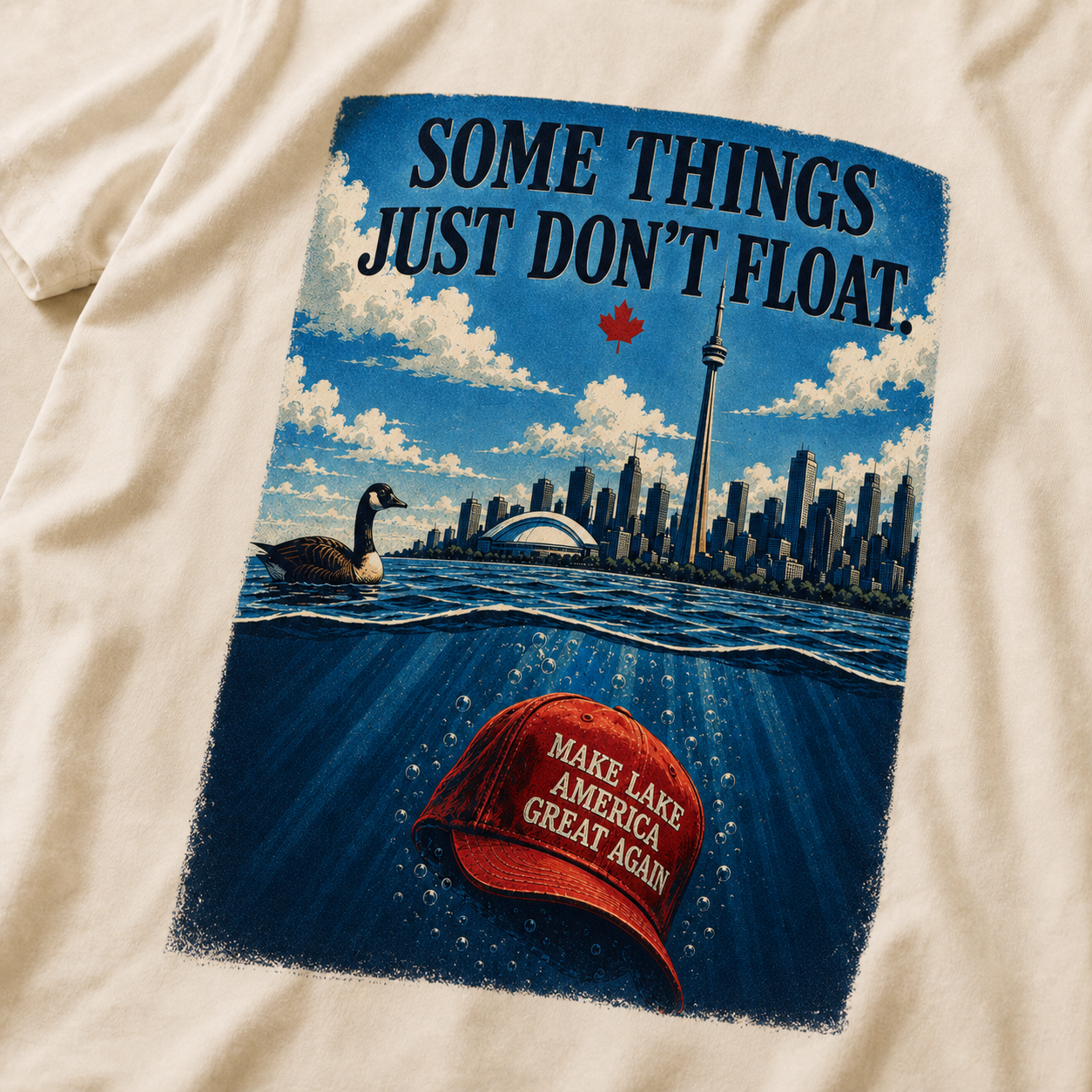 Cream | Some Things Just Don't Float T-Shirt, product shot 4.