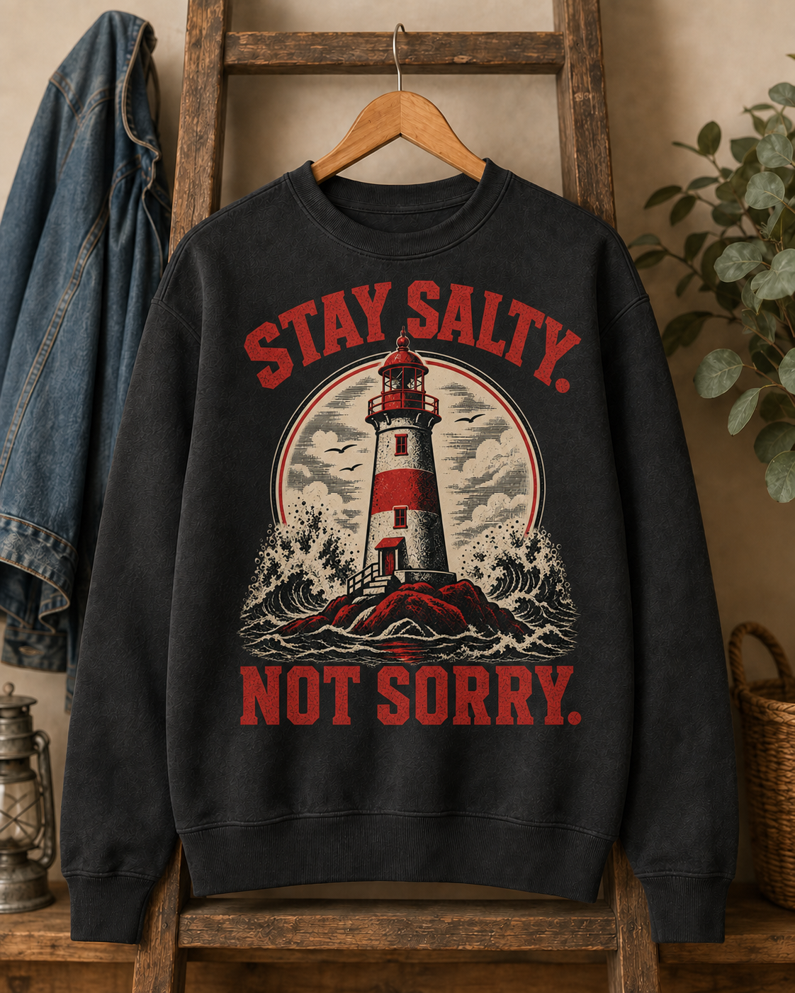Coal | Stay Salty Not Sorry Crewneck, product shot 2.