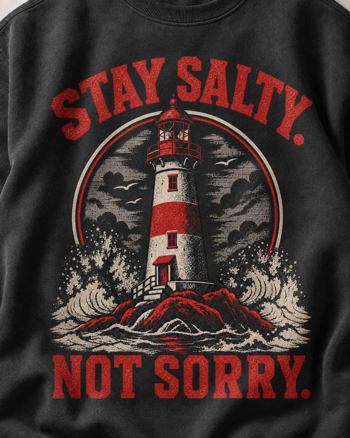 Coal | Stay Salty Not Sorry Crewneck, product shot 4.