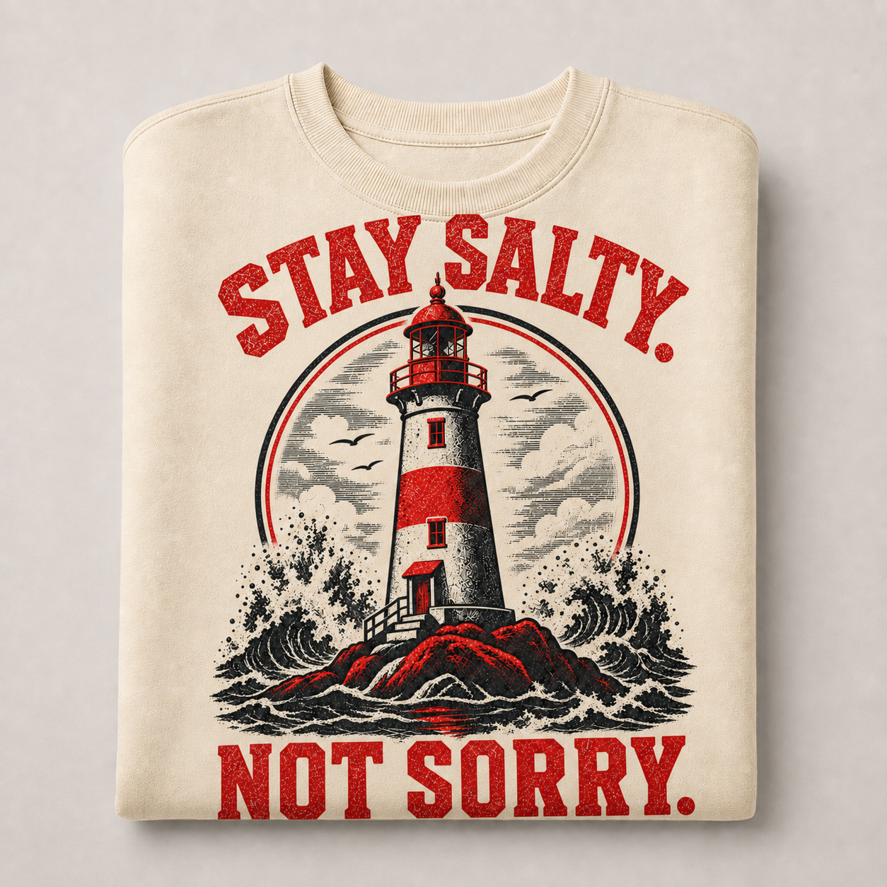 Cream | Stay Salty Not Sorry Crewneck, product shot 3.