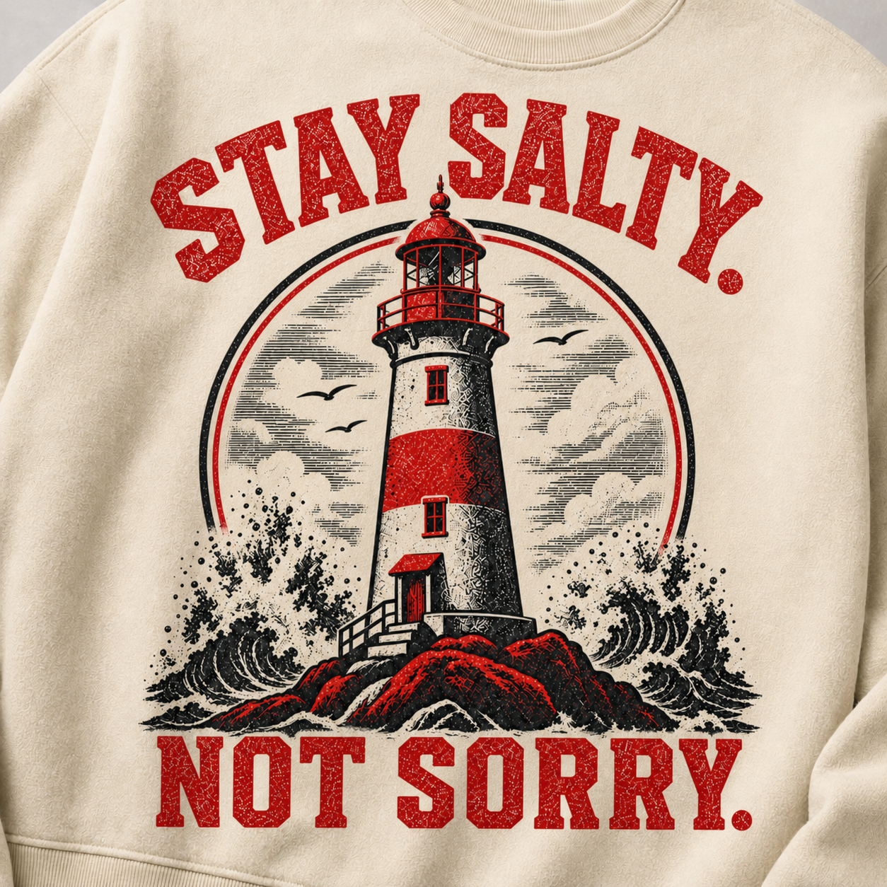 Cream | Stay Salty Not Sorry Crewneck, product shot 4.